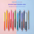 Wooden colour pencil set with double-headed design showing two colours on each pencil