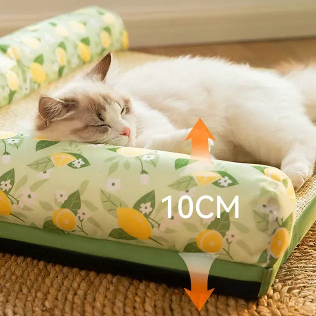 Non-stick Oxford cloth pet ice pad in perfume lemon colour for cats and dogs