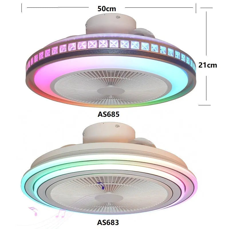 Ceiling fan lamp with LED light and PC fan blades 50CM diameter