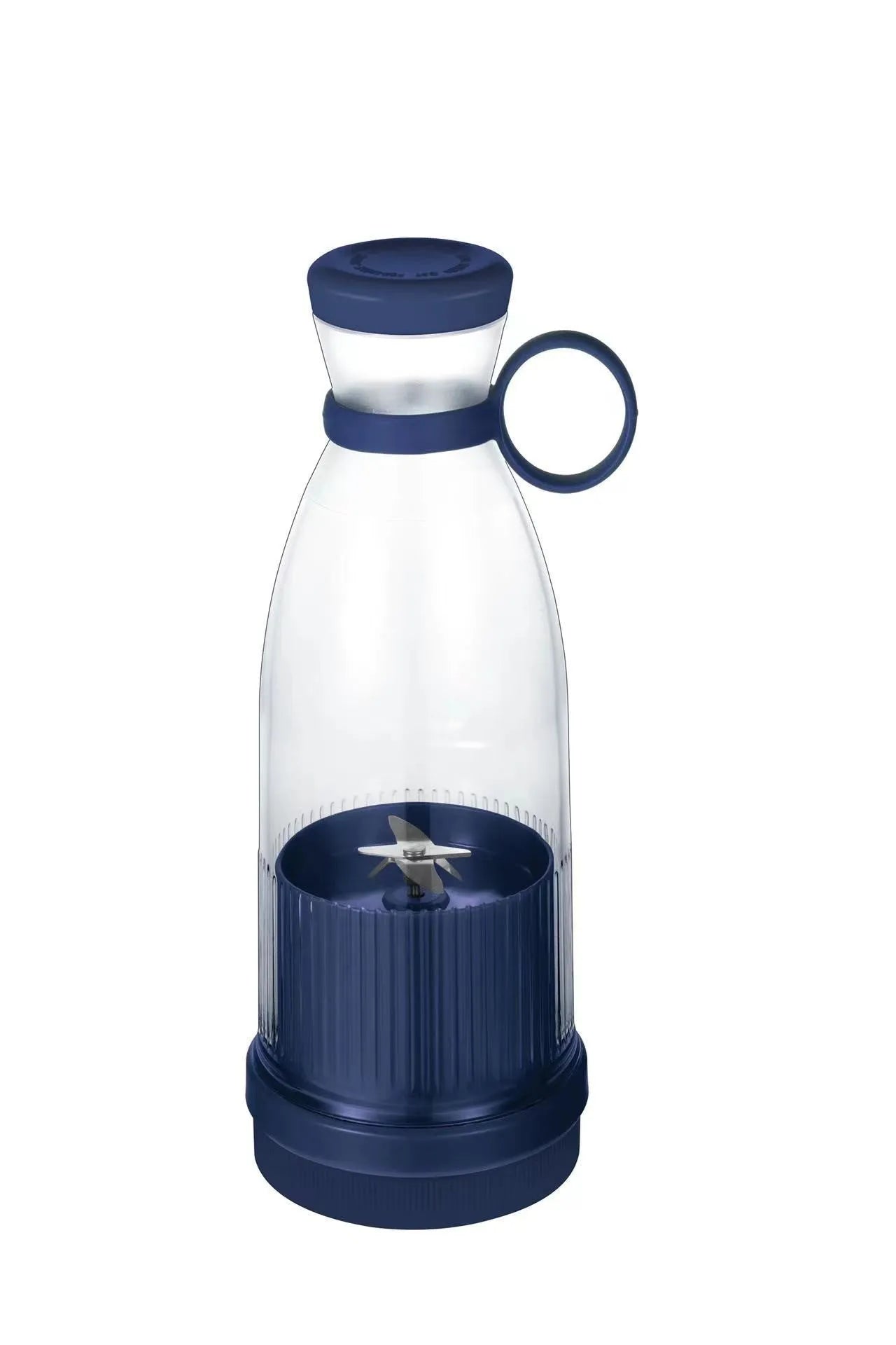 Portable USB charging juice cup blender with four cutter heads in blue colour