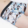 Personalised plus size men's boxers in ice silk fabric showing mid-waist design and available colour options