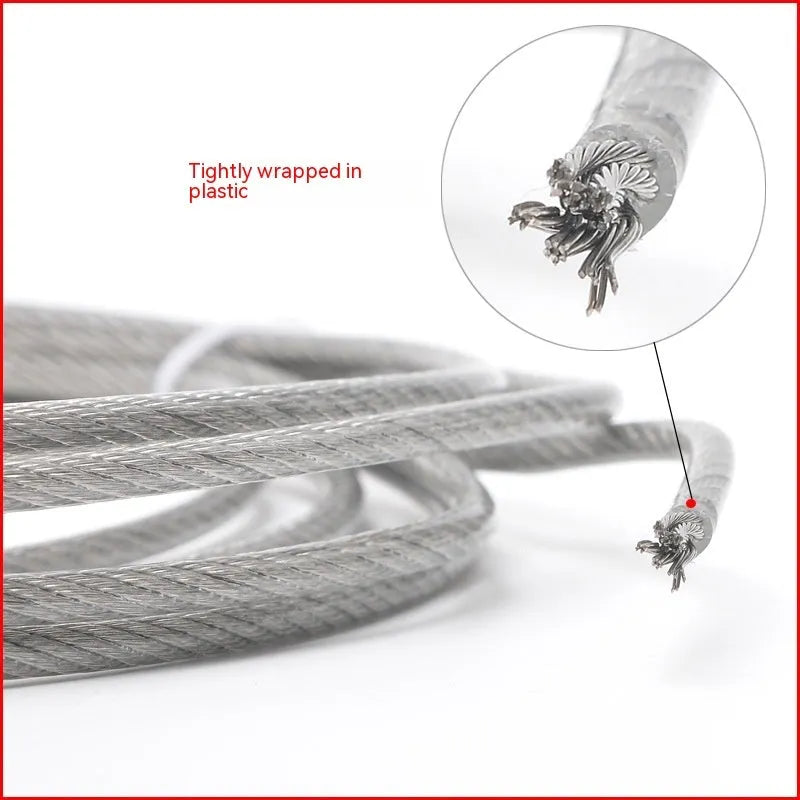 Coiled 304 stainless steel anti-theft wire rope with 7x7 or 7x19 strand structure for security netting