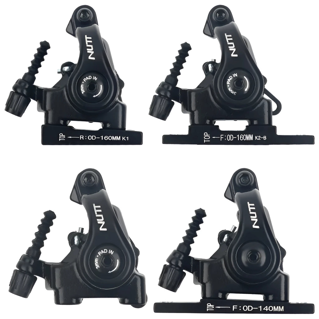 Road bike mechanical disc brake with metal caliper and 140mm or 160mm rotor