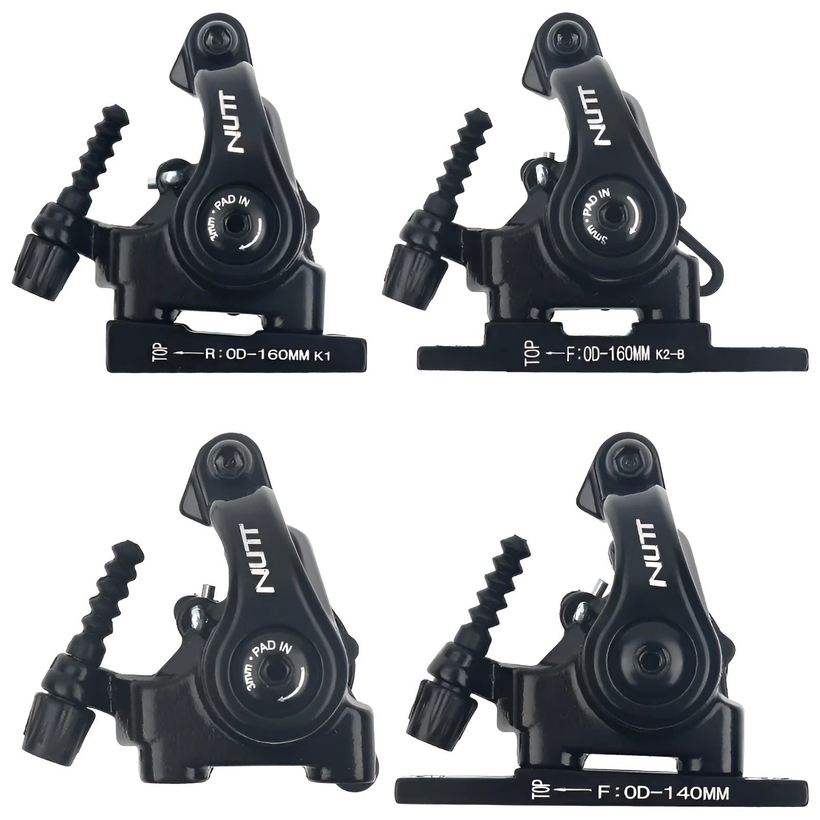 Road bike mechanical disc brake with metal caliper and 140mm or 160mm rotor