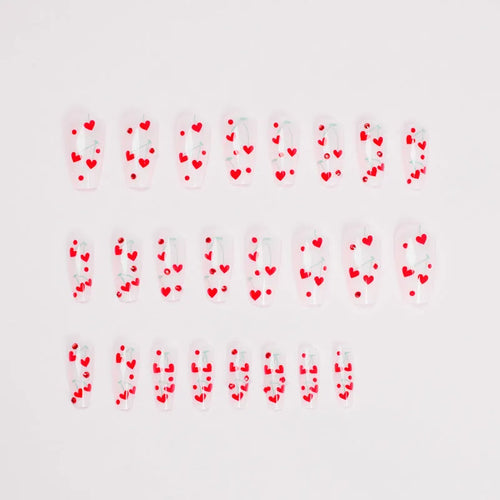 Armour nail art stickers with French love red diamond small cherry design in JP1601 colour