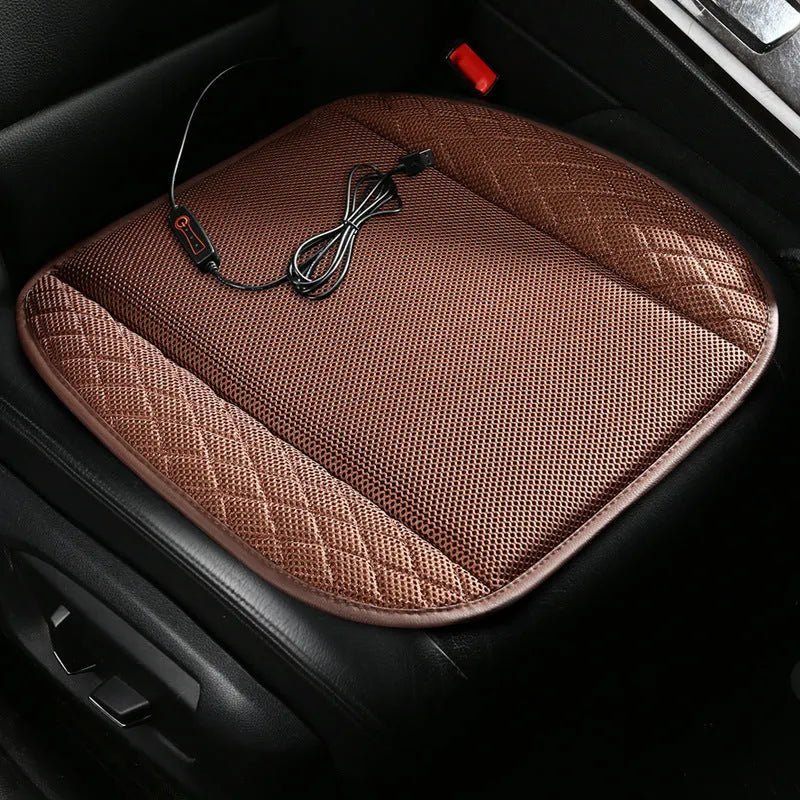 USB ventilated car seat cushion in multiple colours with cooling fans visible