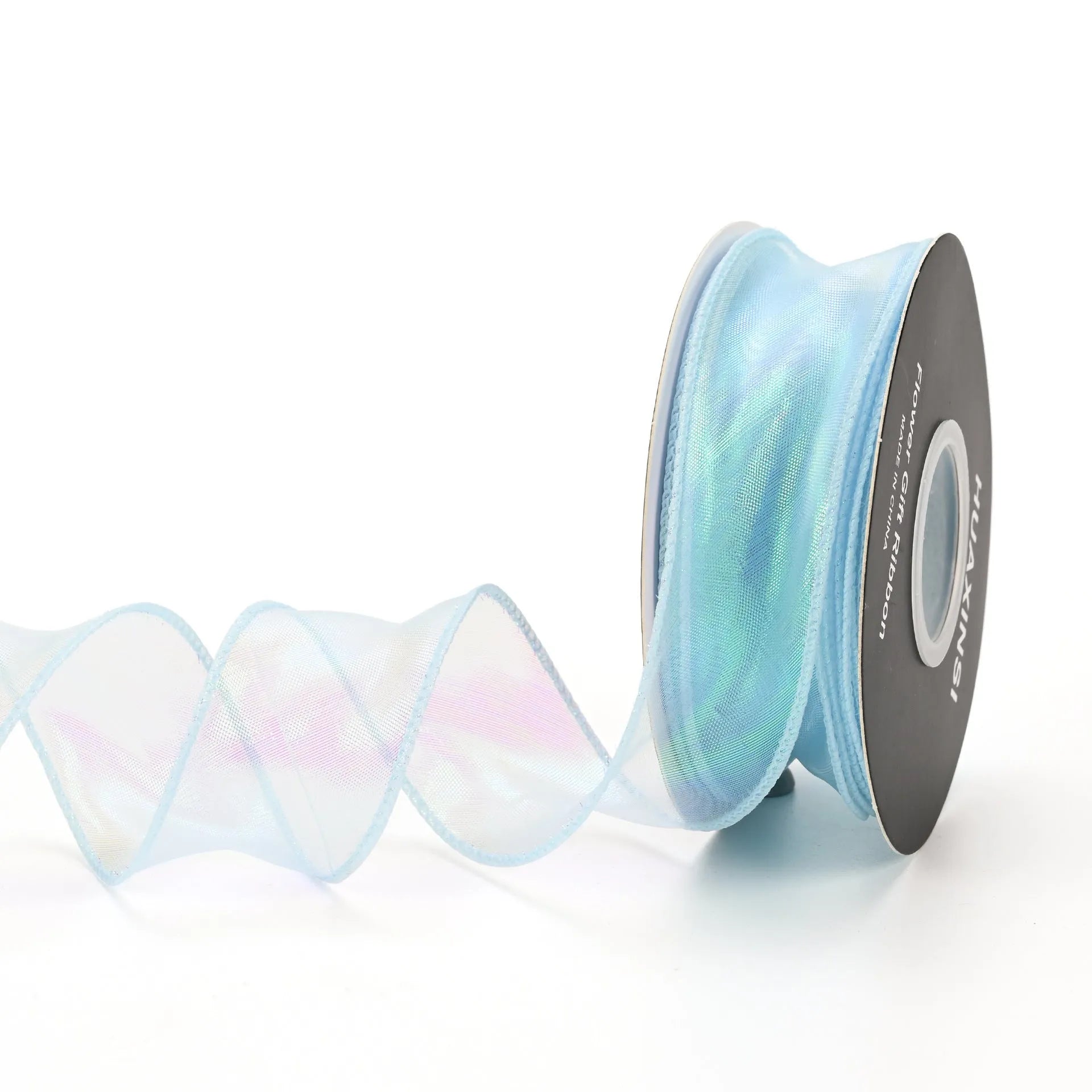 Fishtail yarn mesh ribbon with wave edge cutting in multiple colours for craft and floral decoration