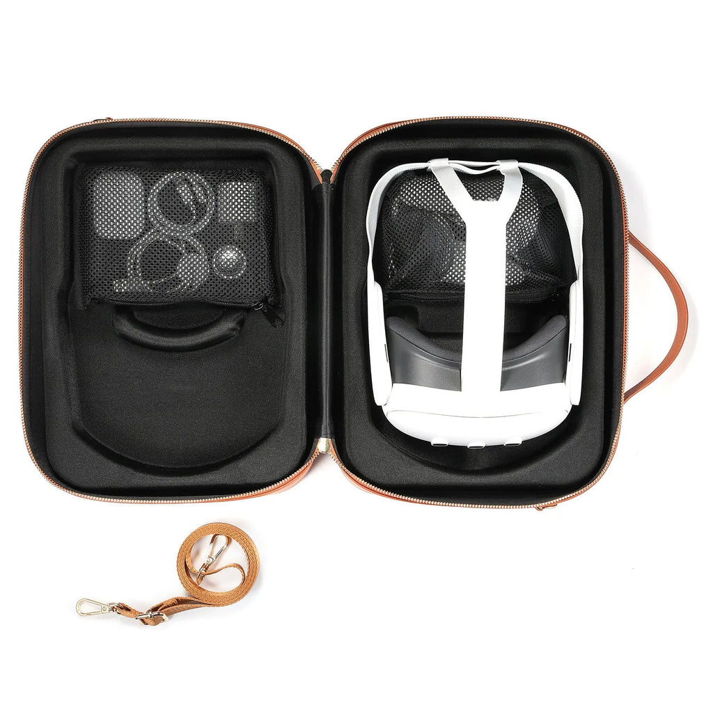 Black superfiber storage box for Apple Vision Pro MR glasses, showing internal dimensions.