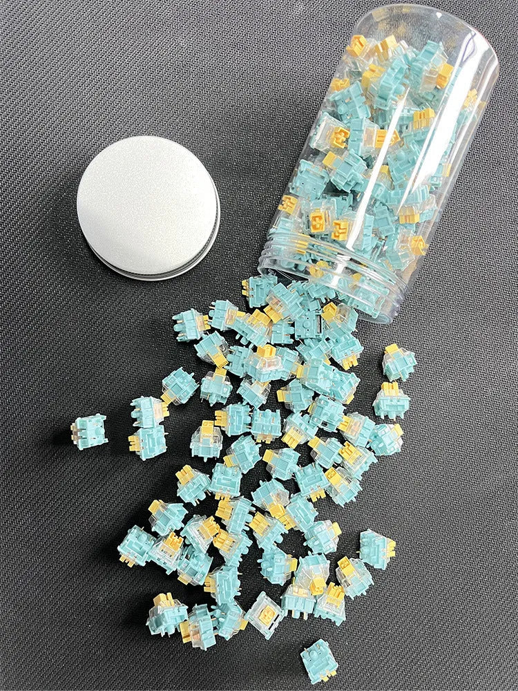 Tiger Mo Sea Salt Lemon PRO Mute mechanical keyboard switches 36-pack with linear silent design