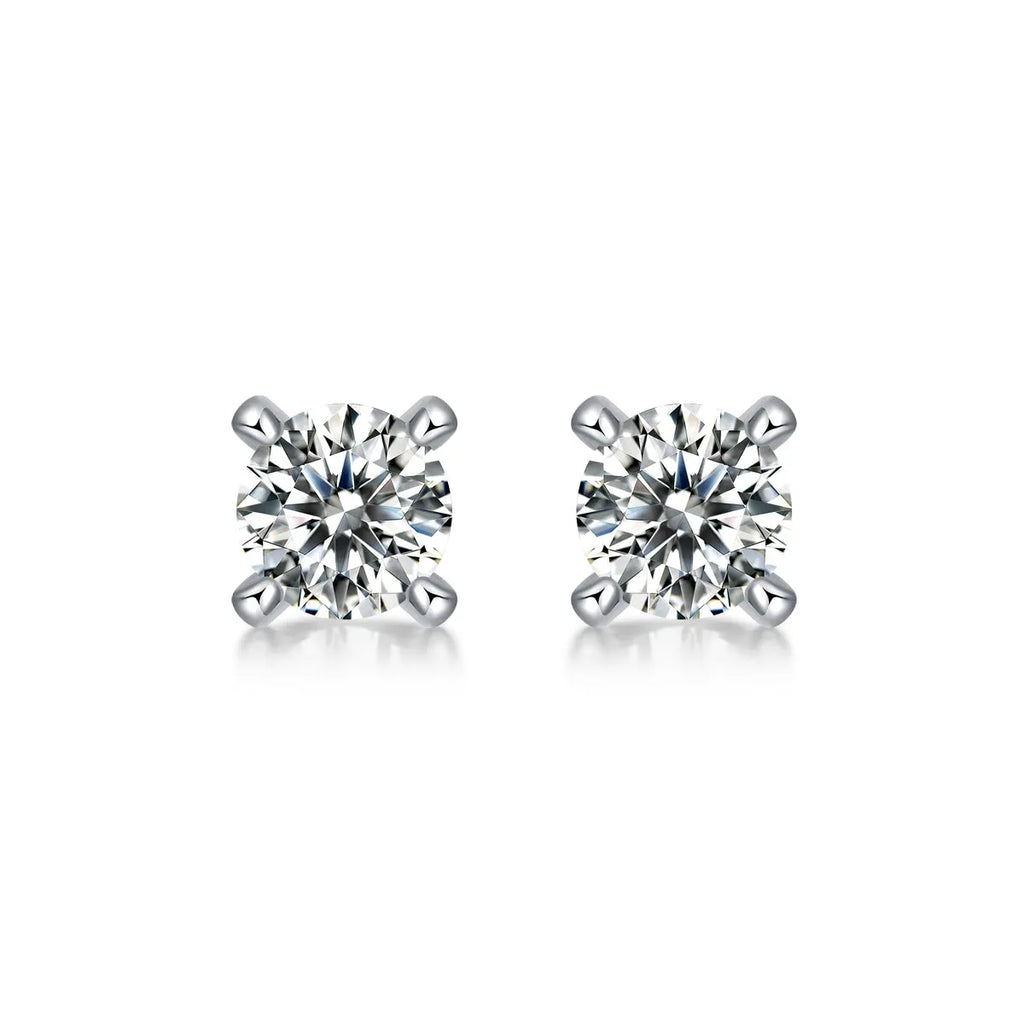 Time Imprint 0.5-carat moissanite stud earrings set in platinum-plated S925 silver with gift box and GRA certificate