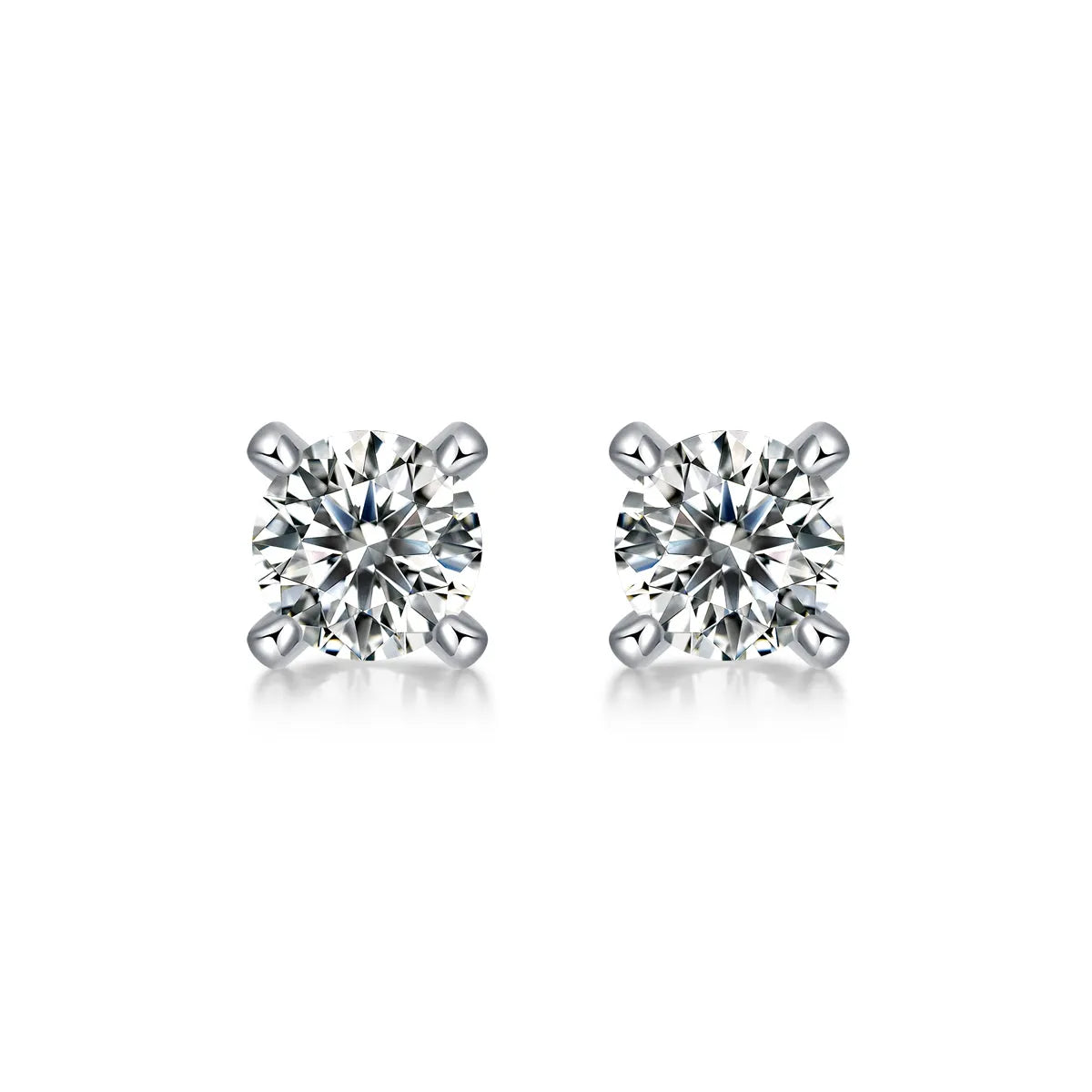 Time Imprint 0.5-carat moissanite stud earrings set in platinum-plated S925 silver with gift box and GRA certificate