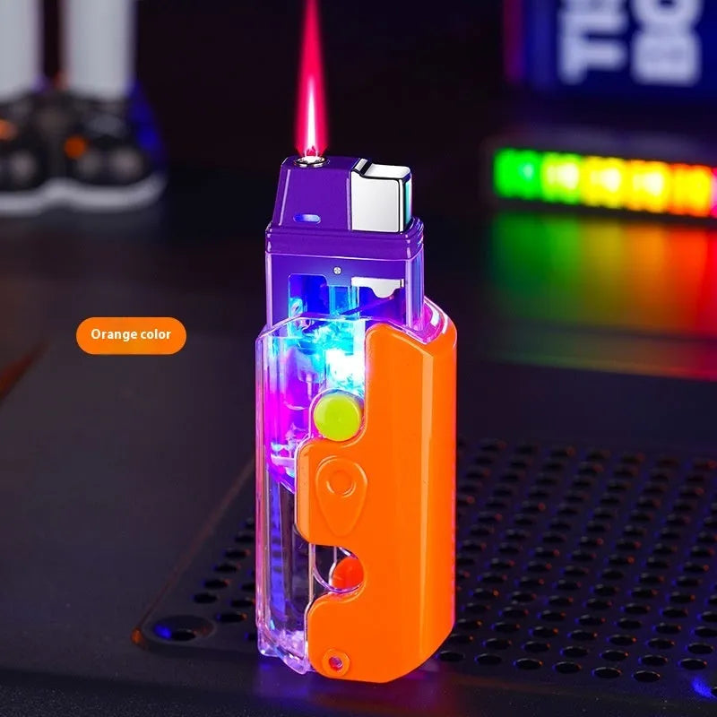 Colourful luminous radish lighter in orange, purple or green with wind-resistant ignition