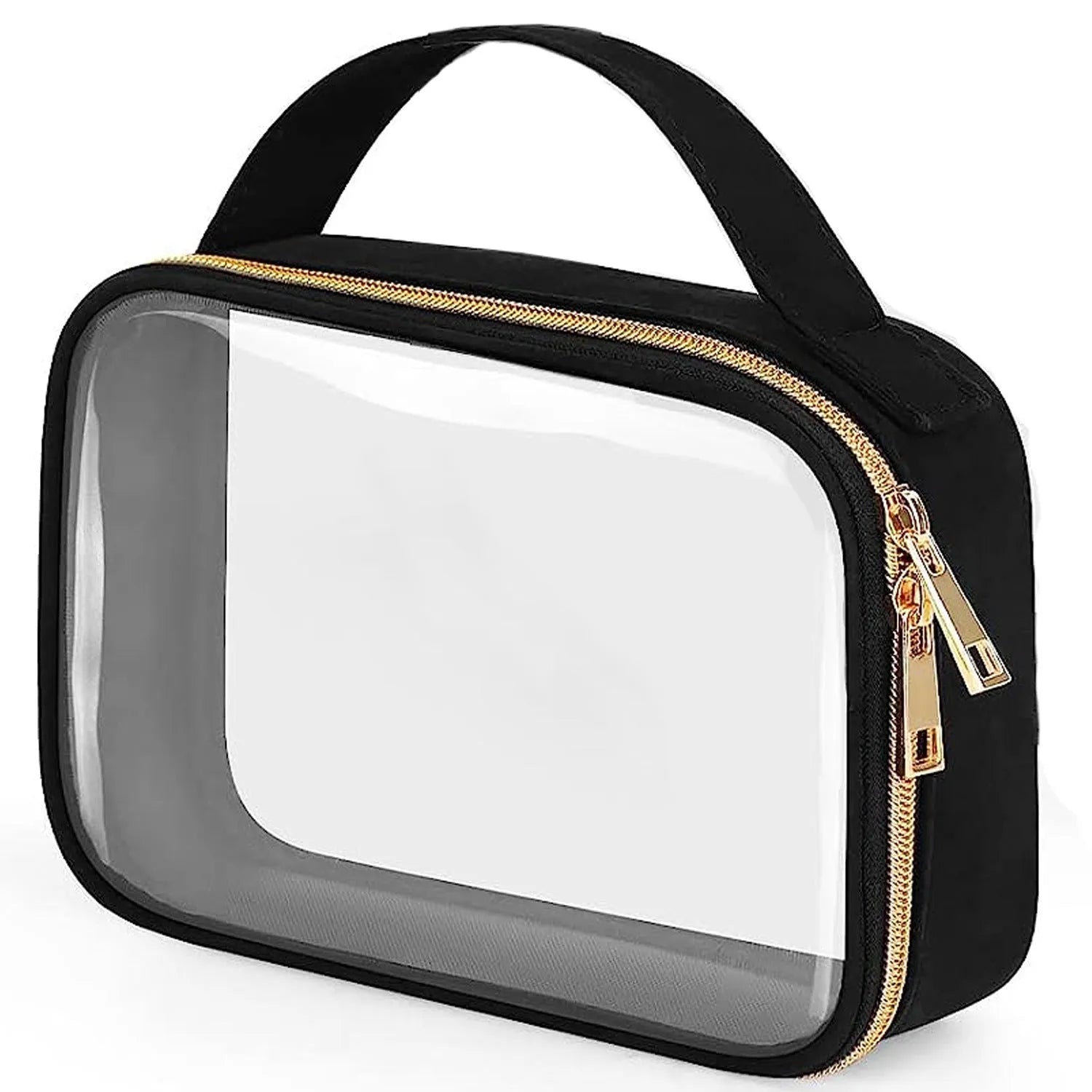 Transparent PVC wash bag with carrying chain for lipstick storage in multiple colour options