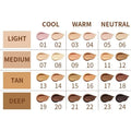 Contour stick concealer pen showing 24 colour shades, labelled as waterproof and sweatproof