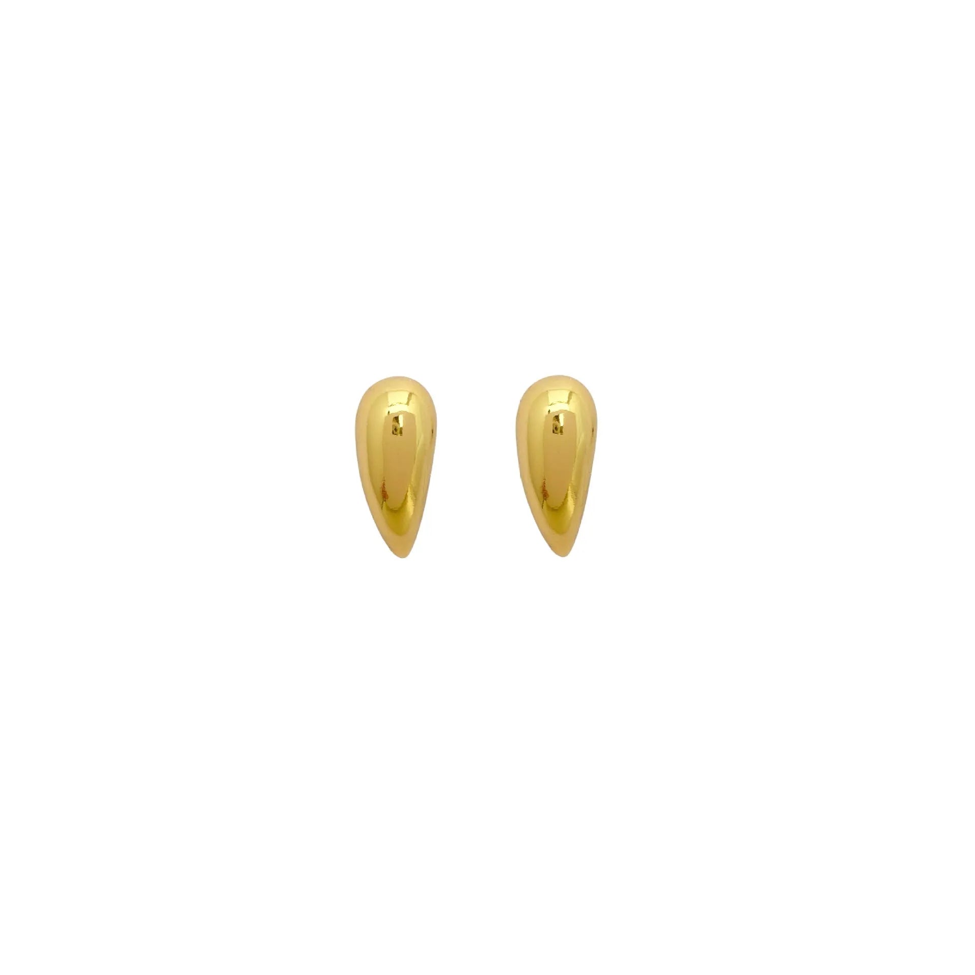 Copper geometric droplet earrings set with ear clips and studs in minimalist style