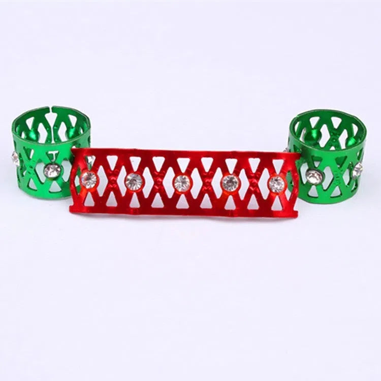 Metal hair ring with hollow jeweled crown design in multiple colour options for wig decoration