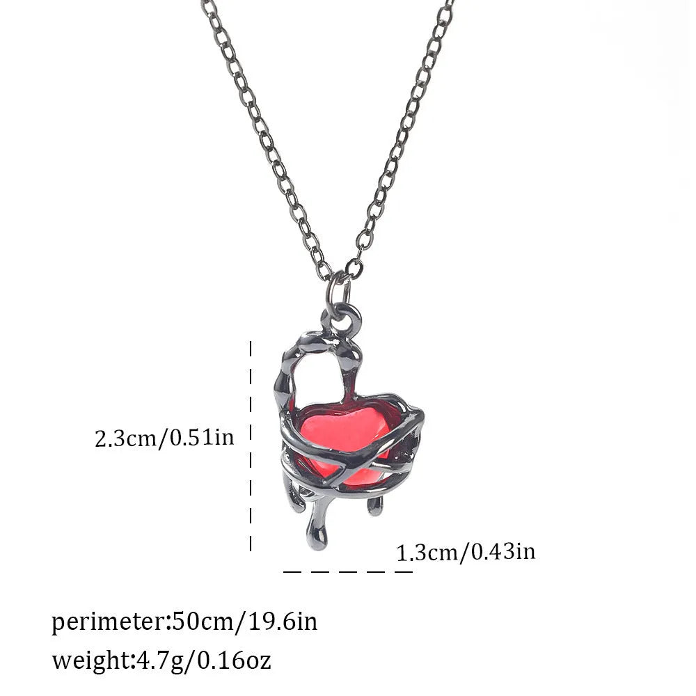 Dark Halloween necklace with spider bat pendant in zinc alloy with electroplated finish