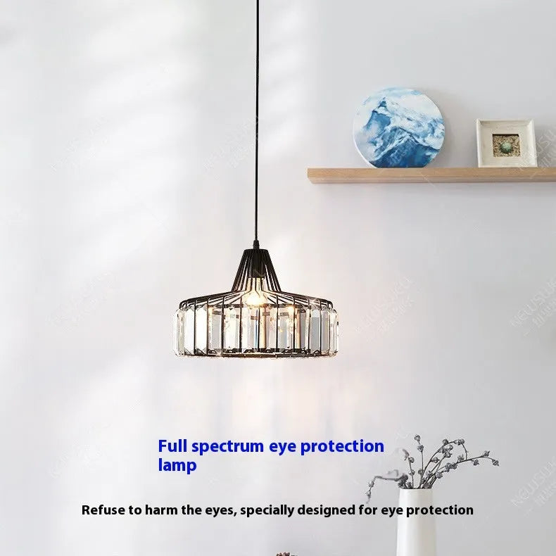 Modern crystal chandelier ceiling lamp in black or gold with LED lighting