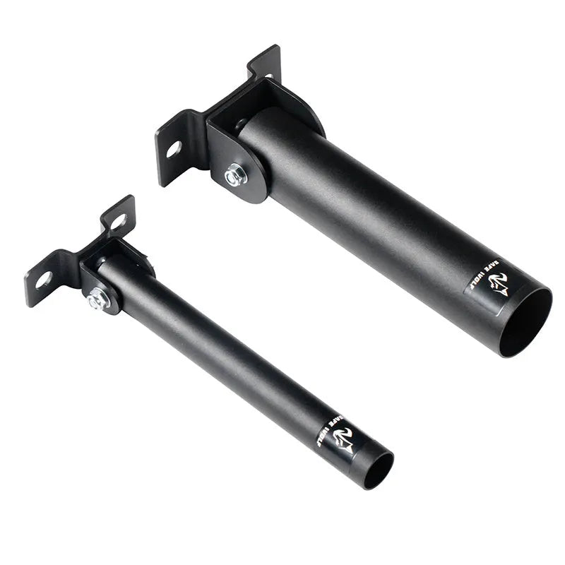 Steel wall-mounted barbell rod rack holding 25 tubes