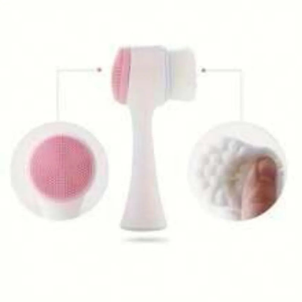 Blue nylon pet paw brush for gentle grooming of dogs and cats