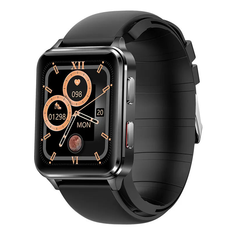 Smartwatch with 1.70-inch screen on silicone wristband showing fitness tracking display.