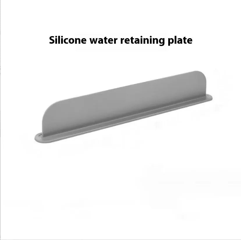 Silicone sink water blocking plate in grey, blue or black colours showing dimensions 52x5x85mm