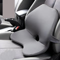 Memory foam car seat waist support pad in beige colour with optional headrest attachment