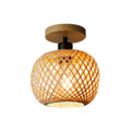 Japanese-style bamboo ceiling lamp for hallway or entrance with pastoral design