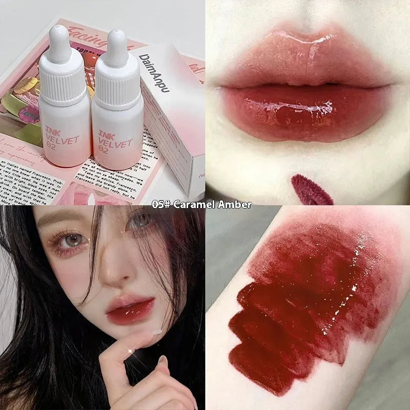 Mirror lip lacquer tube showing moisturising lip gloss with nonstick cup applicator in 3.5g size