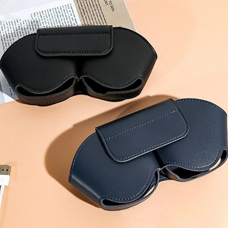 AirPods Max protective case in PU leather, shown in available black, red, white, green, and blue colours.