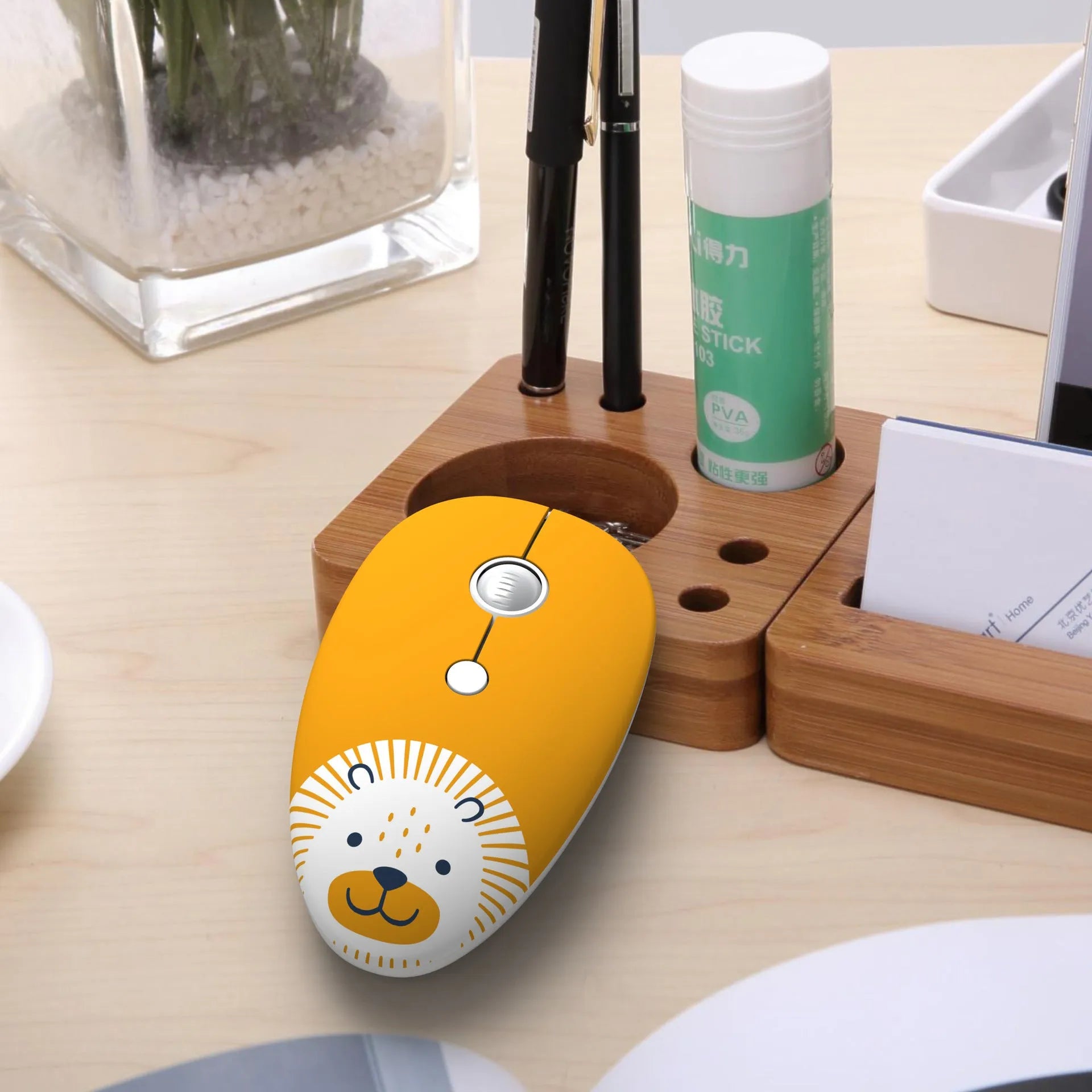 Cartoon wireless mini mouse for laptop in blue rabbit colour with USB receiver