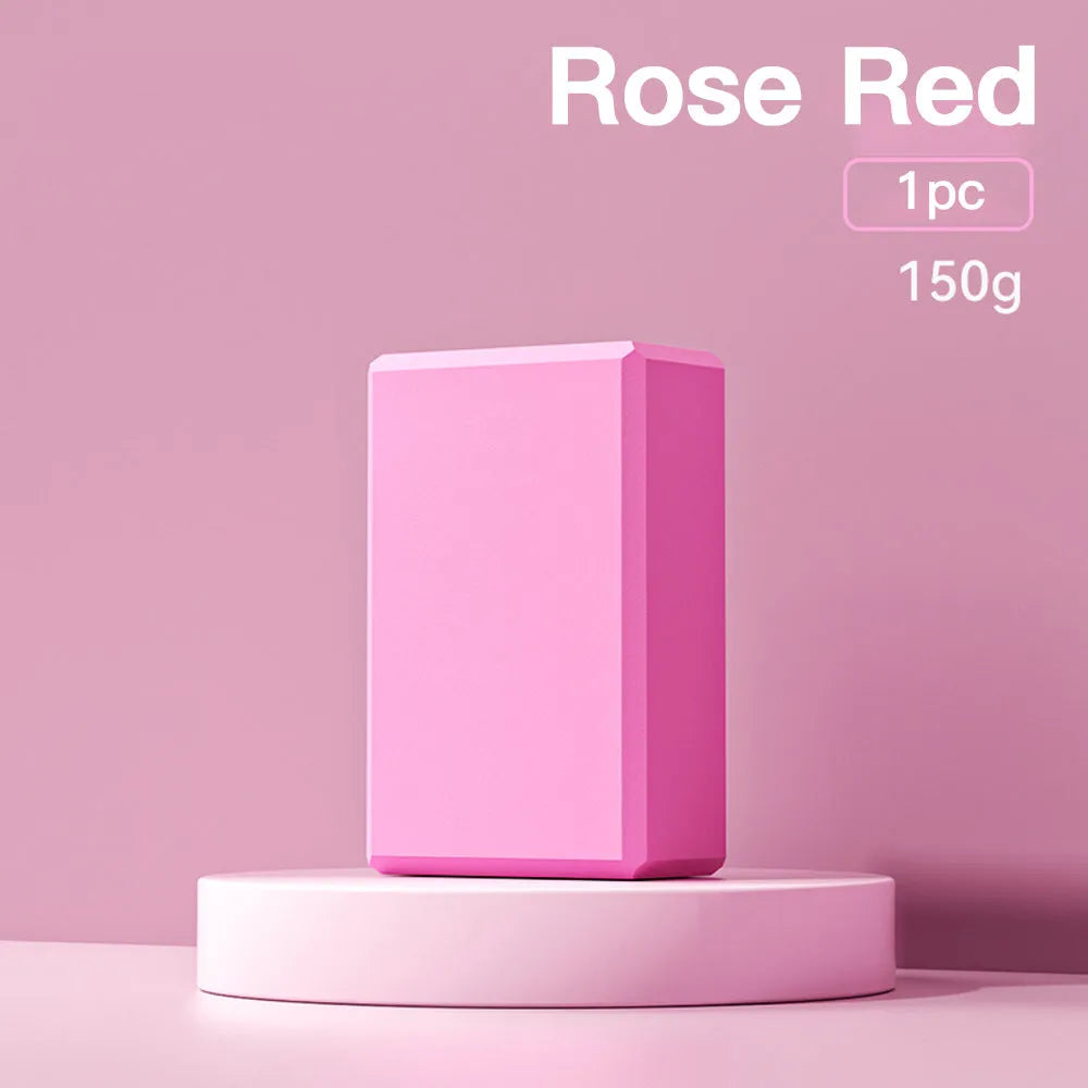 Solid colour EVA foam yoga block with hexagonal ridges for yoga and fitness training