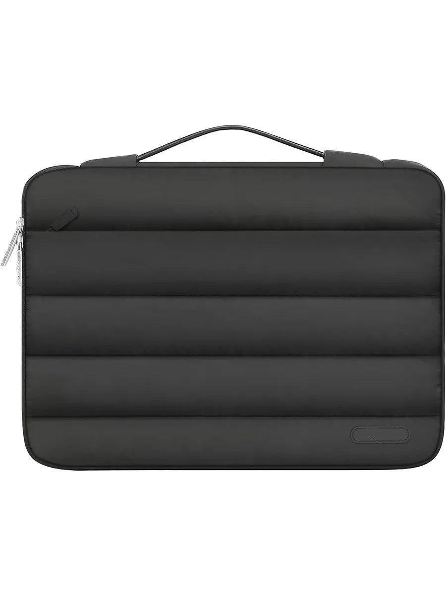 Velvet plaid pattern laptop storage bag for 13.3-inch and 15.4-inch notebooks in sand colour.