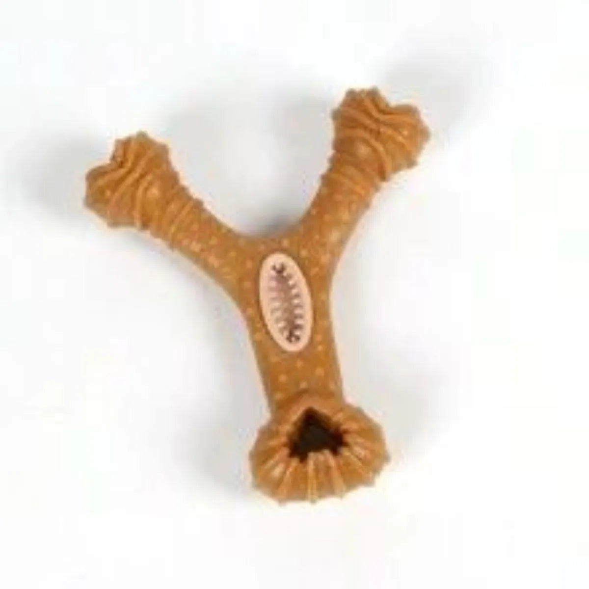 Durable rubber dog chew toy bone in 8-shape and Y-shape configurations for teeth cleaning and interactive play
