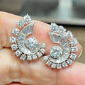 Pair of white gold electroplated copper geometric ring earrings for daily wear