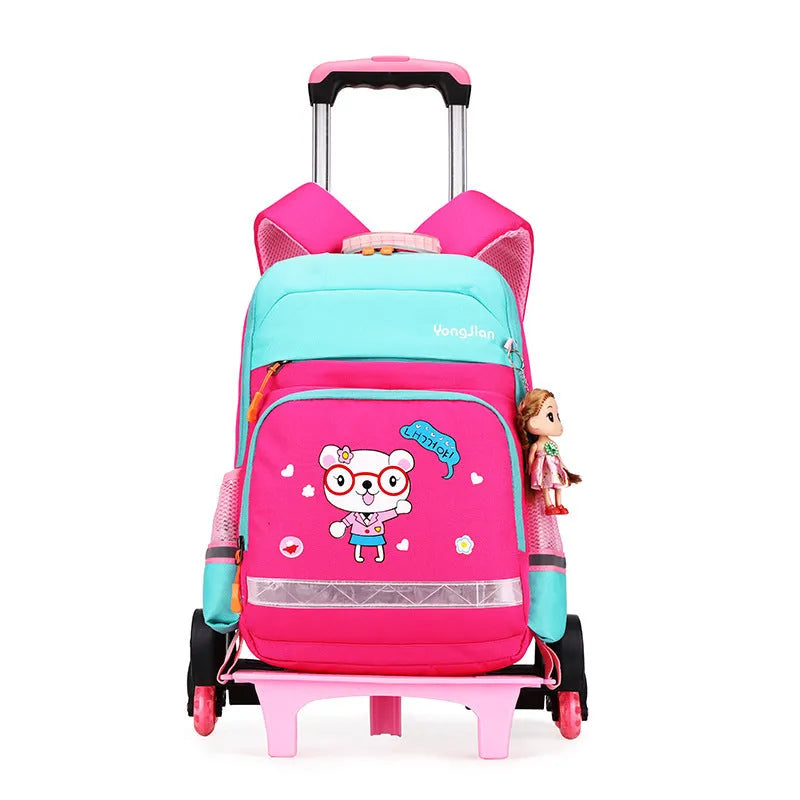 Korean detachable trolley bag for elementary students, Oxford cloth, black, 42cm x 16cm x 32cm