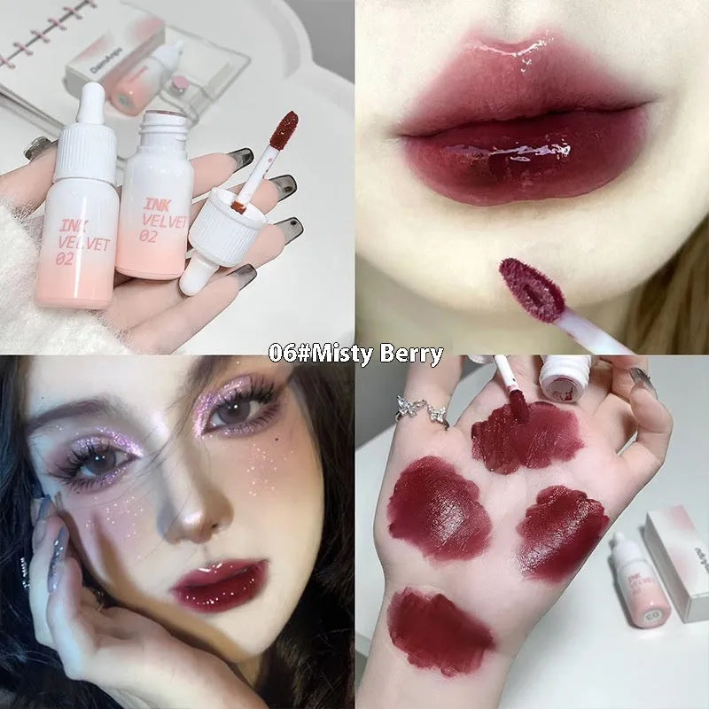 Mirror lip lacquer tube showing moisturising lip gloss with nonstick cup applicator in 3.5g size