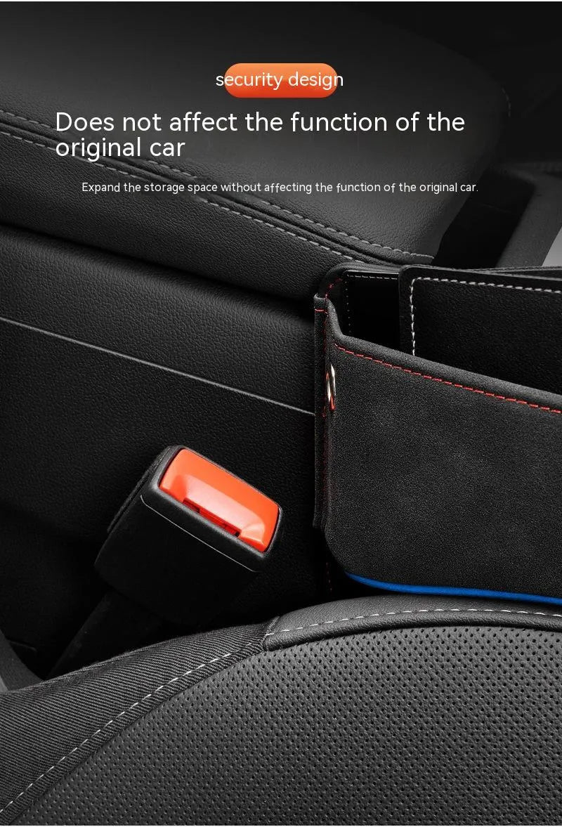Waterproof leather car seat storage box in beige, black, brown, green or red with pressure-resistant design