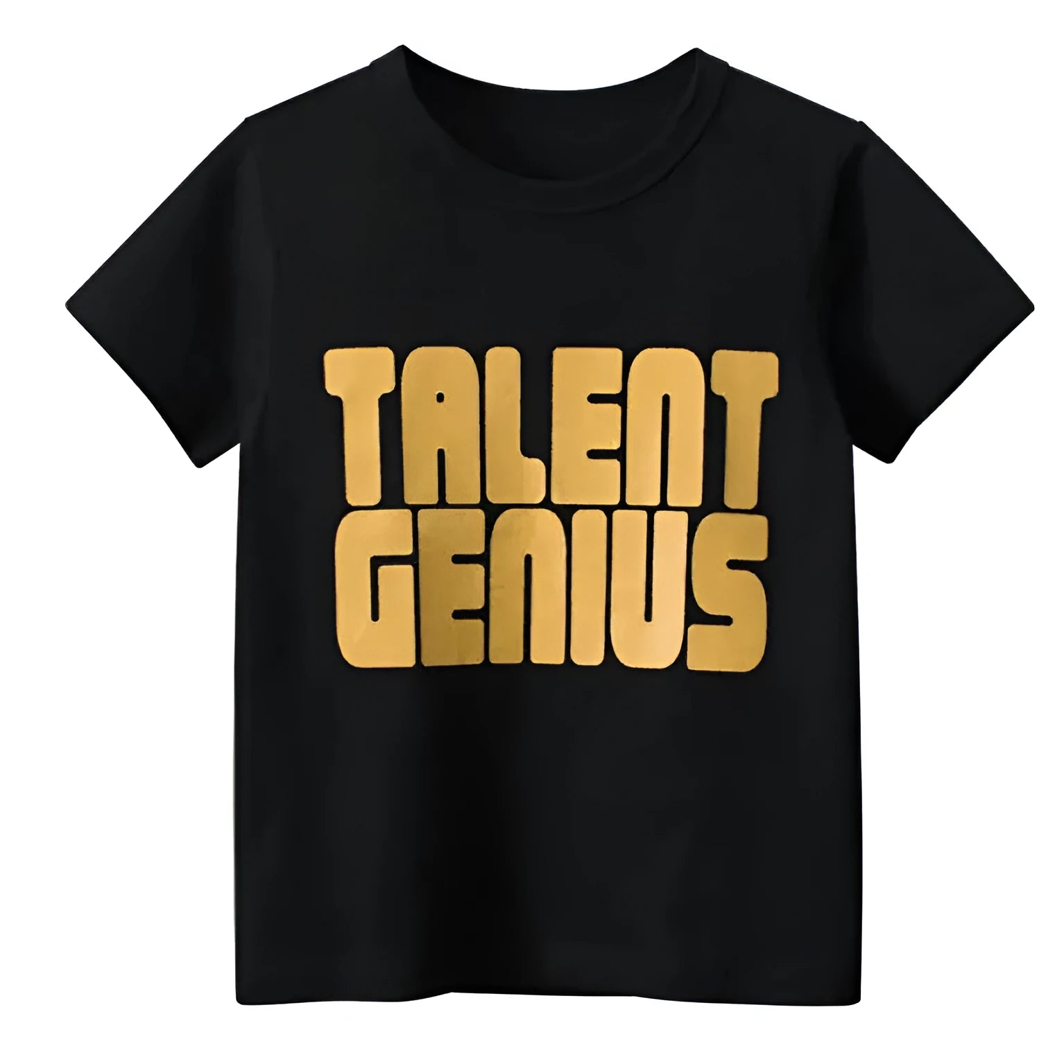 Men's black geometric pattern T-shirt with loose street fashion fit and short sleeves