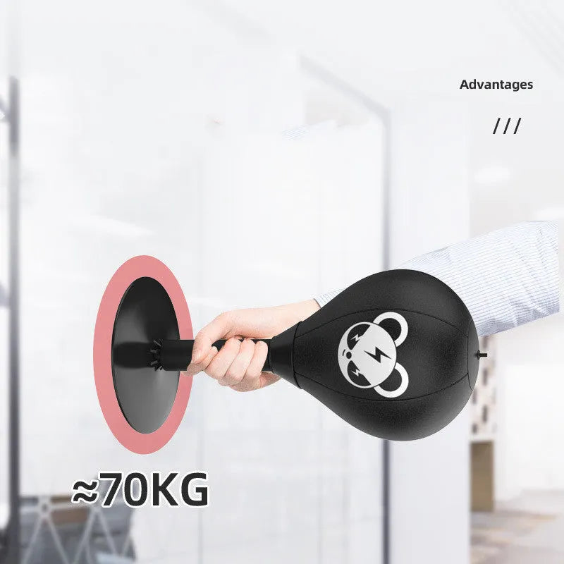 Tabletop boxing speed ball with suction cup base and inflatable PU leather sphere for reflex training