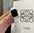 Paracord braided smart watch strap in black and white for Apple Watch and Samsung Huawei models