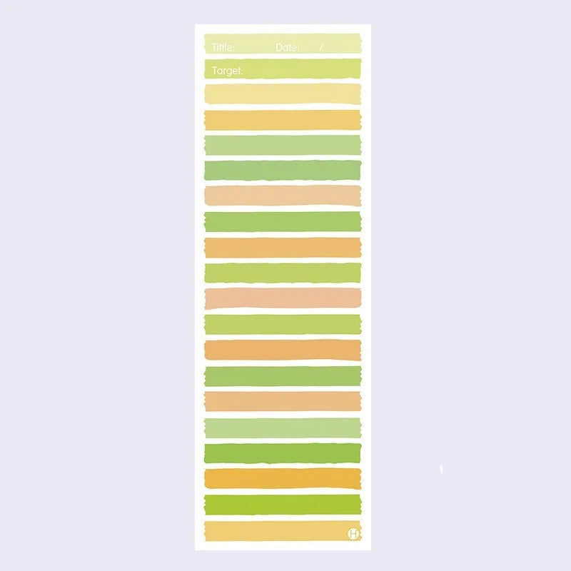 Student notepad with plastic storage box showing 90x248mm dimensions and colour variations