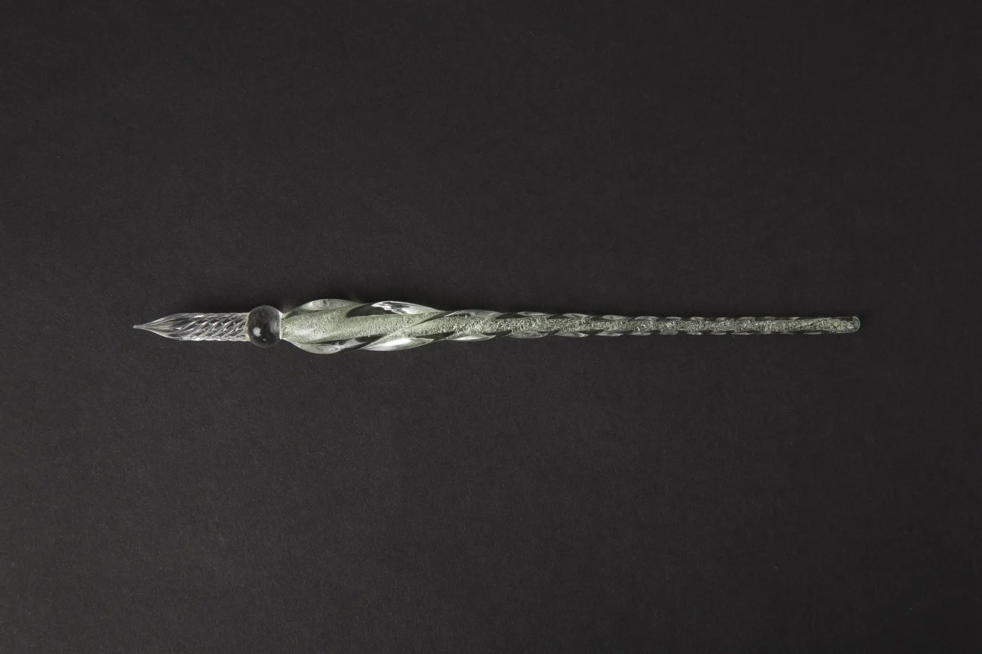 Glass crystal pen with coloured glaze dip art decoration in abstract modern design