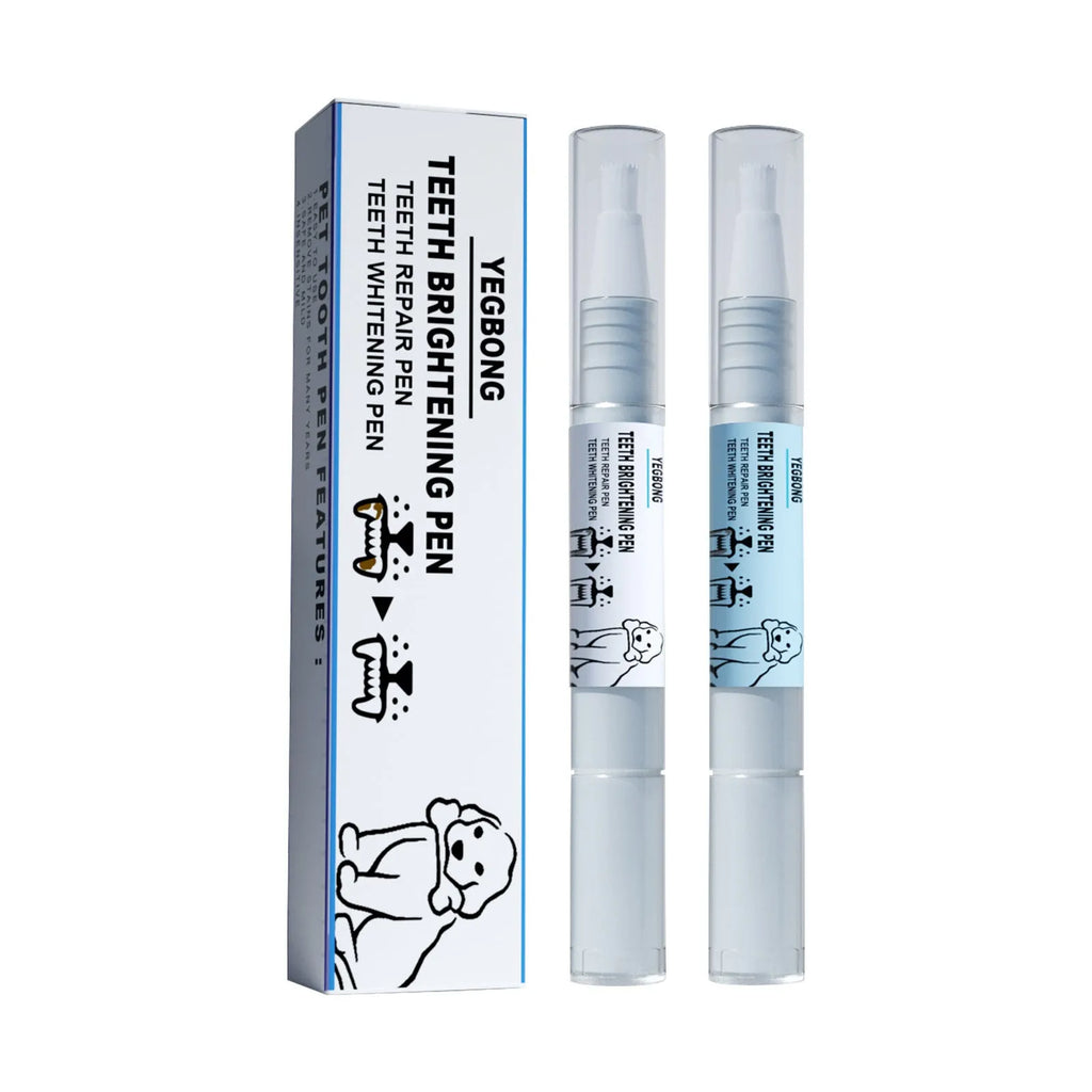 Yegbong pet teeth whitening pen and dental brush kit for dogs and cats