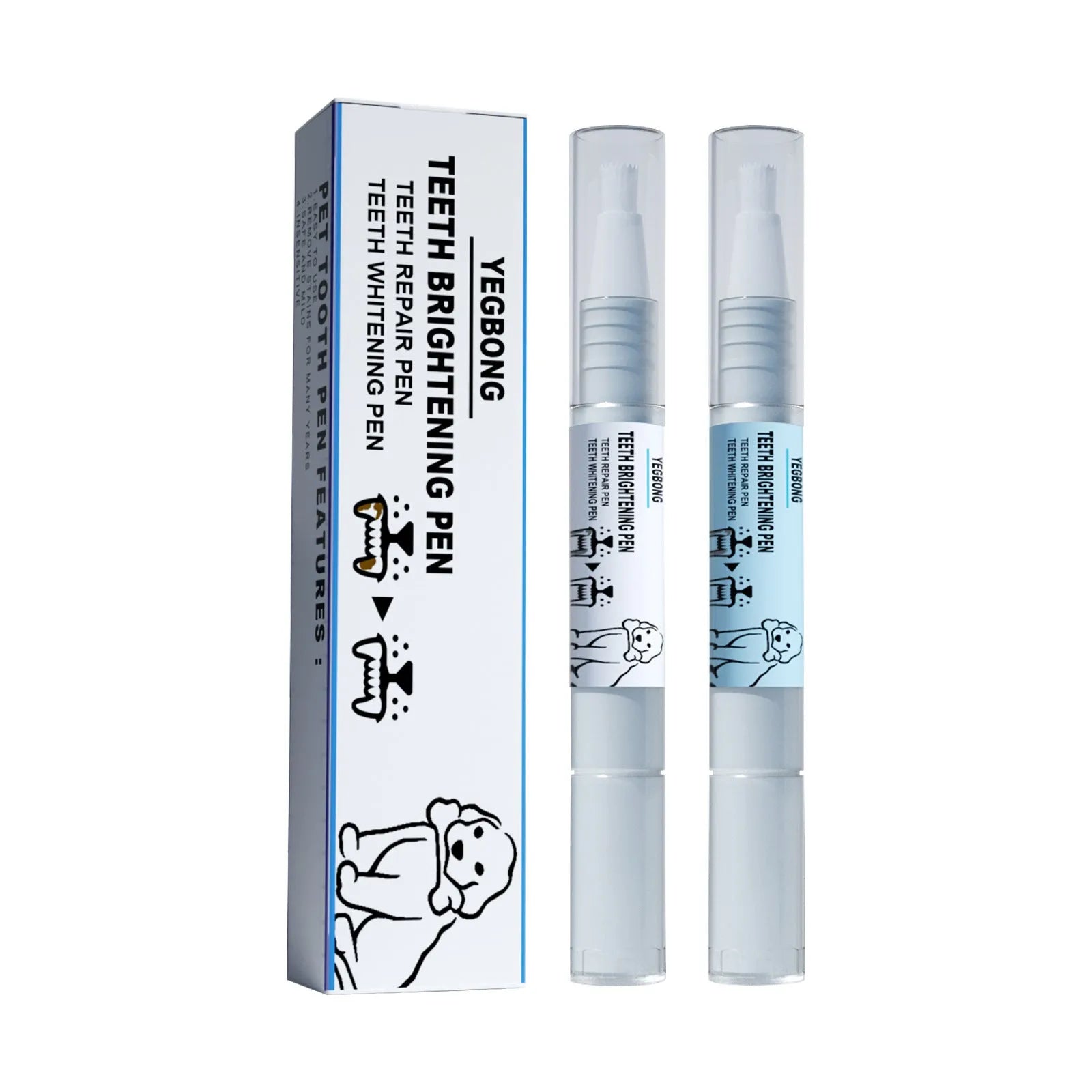 Yegbong pet teeth whitening pen and dental brush kit for dogs and cats