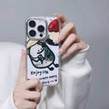 Fun potato chips cartoon villain drop-resistant phone case with mirror finish for Apple iPhone