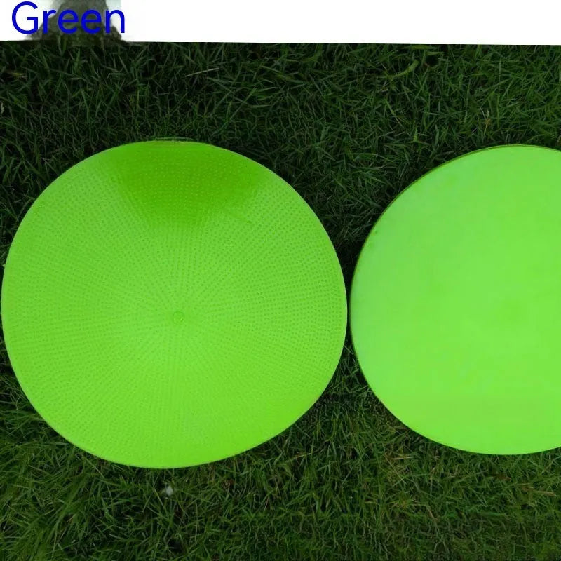 Flat circular football training marker disc in bright colours measuring 23cm diameter