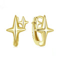 Minimalist oxidised sterling silver star clip earring with a single cubic zirconia stone.