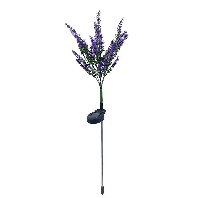 Solar-powered 74cm flower-shaped garden lamp in lavender colour options