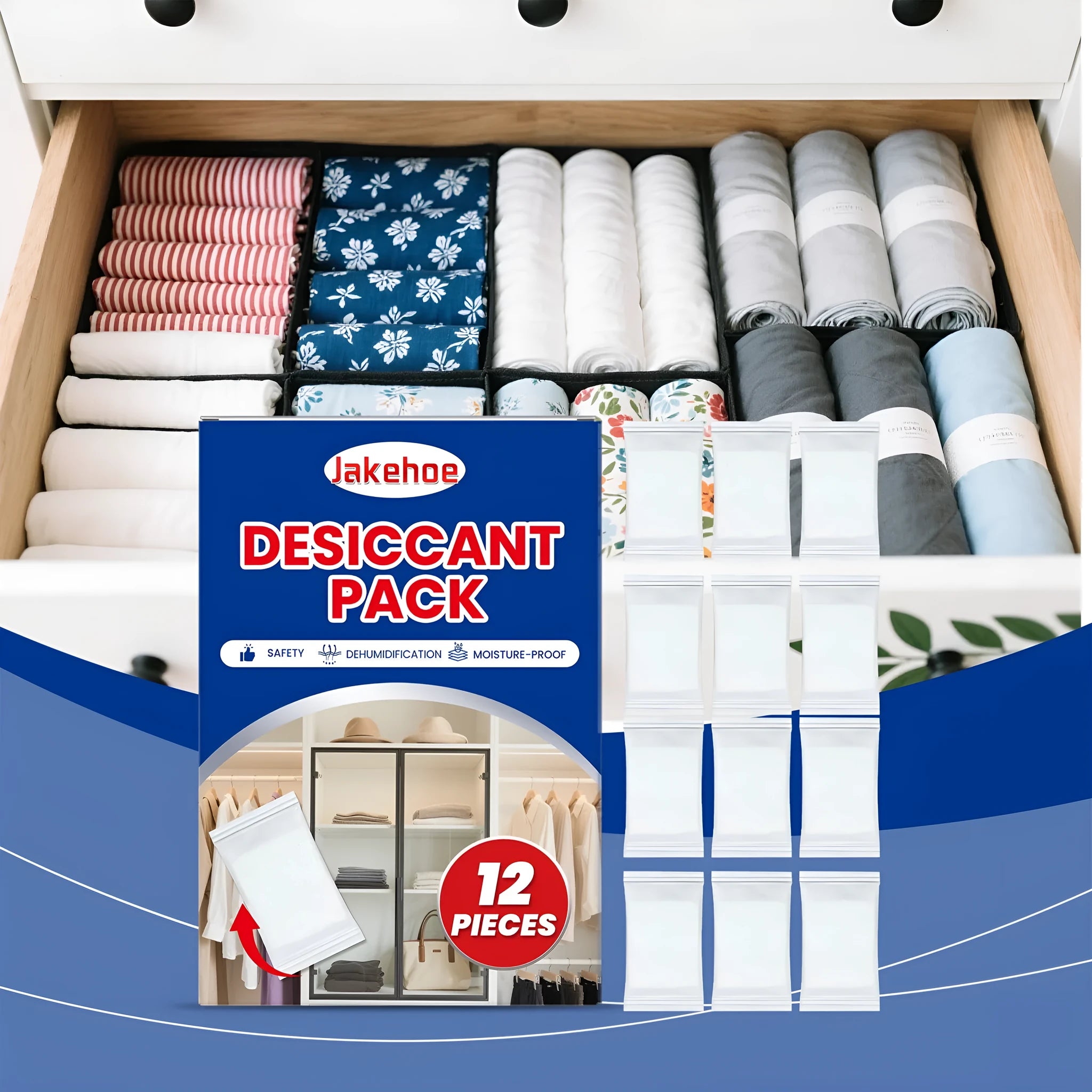 12-pack of anti odor space desiccant bags for household moisture absorption
